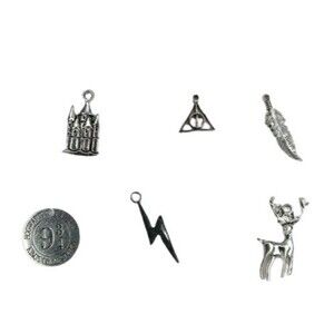 Harry Potter Charms Lot 6 Bolt Patronus Feather 9 3/4 Hogwarts Deathly Hallows